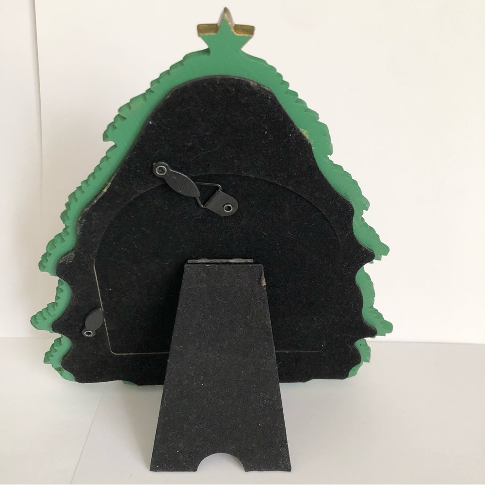 Christmas Tree Picture Frame Resin Isaac Jacobs 4x4 inch  photo Green gold star - Picture 7 of 8
